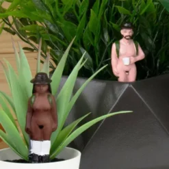 Pflanzenstecker - Nackte Wanderer Mini Gartenzwerge