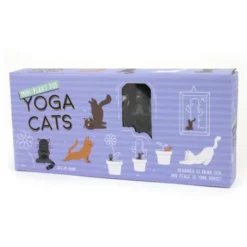 Pflanzenstecker - witzige Yoga Katzen 4er Set