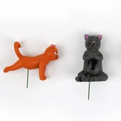 Pflanzenstecker - witzige Yoga Katzen 4er Set