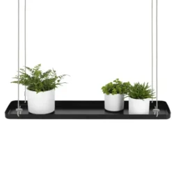Pflanzentablett L / Hängeregal Metall 58 cm schwarz