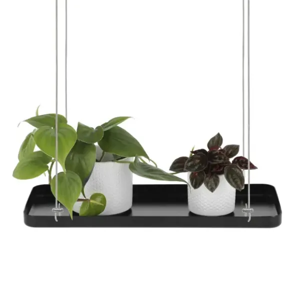 Pflanzentablett S / Hängeregal Metall 38 cm schwarz