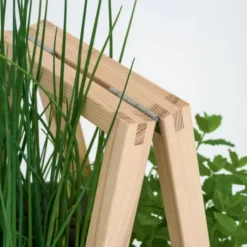 Pflanzleiter aus Holz – Blumenleiter mit schwenkbaren Pflanztöpfen weiß