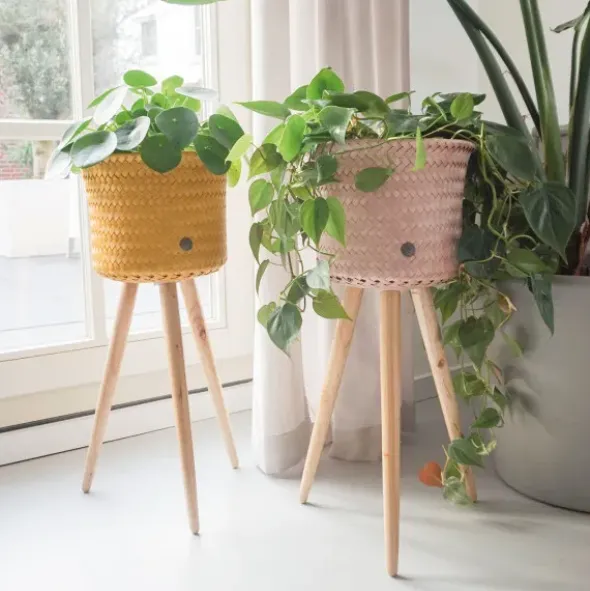Pflanzständer BASKET UP HIGH 60 cm - blaugrün