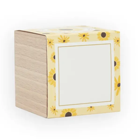 Pflanzwürfel DIY selber gestalten - Sonnenblume im Holzwürfel