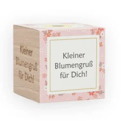Pflanzwürfel KLEINER BLUMENGRUß - Sonnenblume im Holzwürfel