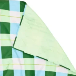 Picknick- und Stranddecke L 170 x 170 cm mit Beutel – schnelltrocknend & leicht, grün-blau kariert