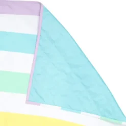 Picknick- und Stranddecke XL 240 x 170 cm mit Beutel – schnelltrocknend & leicht, pastell bunt gestreift