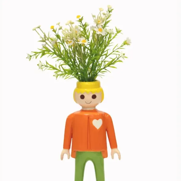 Playmobil Dekofigur & Vase Keramik, 35 cm Mann orange