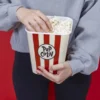 Popcorn Eimer wiederverwendbar - 3 l / rot weiß gestreift