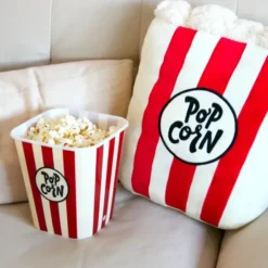 Popcorn Eimer wiederverwendbar - 3 l / rot weiß gestreift