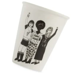 Porzellanbecher weiß - Motiv Frauenpower "Female power"