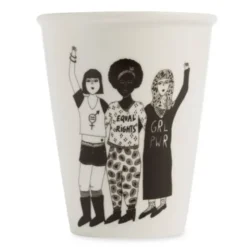 Porzellanbecher weiß - Motiv Frauenpower