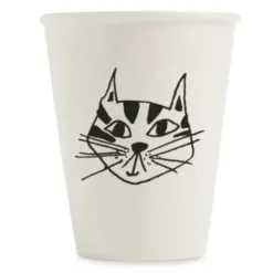 Porzellanbecher weiß - Motiv lustiger Katzenkopf "Kitty"