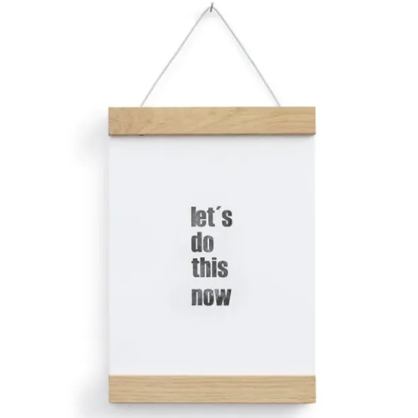 Posterleiste Holz 15 cm (Din A5), magnetische Leiste aus Eichenholz
