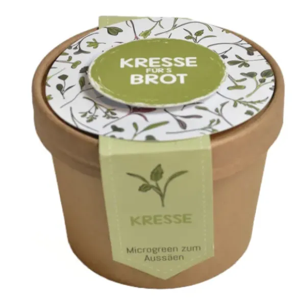 Pott zum Aussäen - Kresse für´s Brot