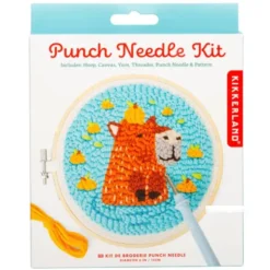 Punch Needle Set - Stickbild Capybara - Lochnadel DIY Stickset Ø 15 cm