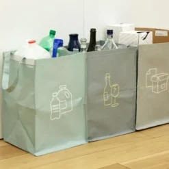 Recyclingstation - Recyclingbeutel mit Tragegriff, 3er-Set