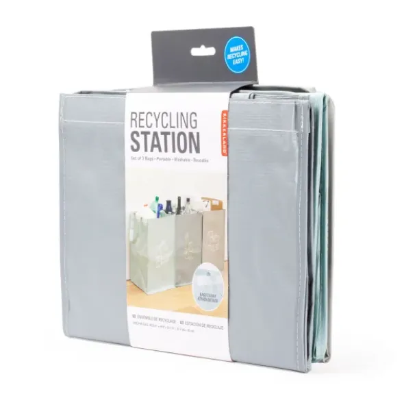 Recyclingstation - Recyclingbeutel mit Tragegriff, 3er-Set