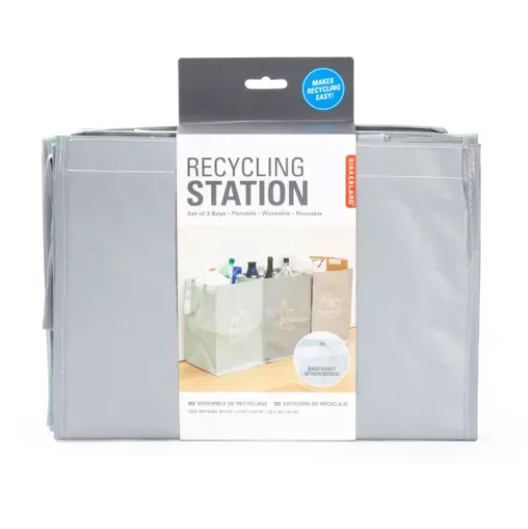 Recyclingstation - Recyclingbeutel mit Tragegriff, 3er-Set