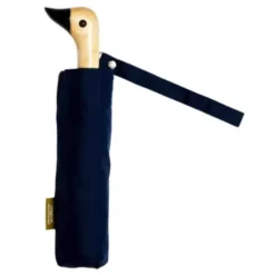 Regenschirm mit Entenkopf Griff aus Holz dunkelblau - Original Duckhead Taschenschirm