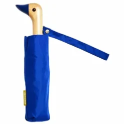 Regenschirm mit Entenkopf Griff aus Holz dunkelblau - Original Duckhead Taschenschirm