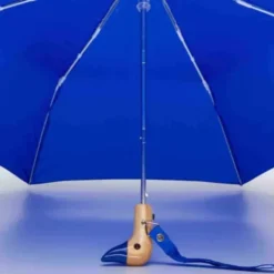 Regenschirm mit Entenkopf Griff aus Holz dunkelblau - Original Duckhead Taschenschirm