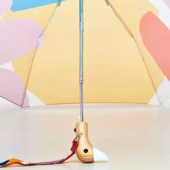 Regenschirm mit Entenkopf Griff aus Holz bunt - Original Duckhead Taschenschirm