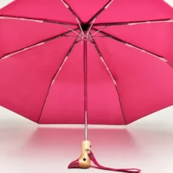Regenschirm pink mit Entenkopf Griff aus Holz - Original Duckhead Taschenschirm