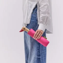 Regenschirm pink mit Entenkopf Griff aus Holz - Original Duckhead Taschenschirm