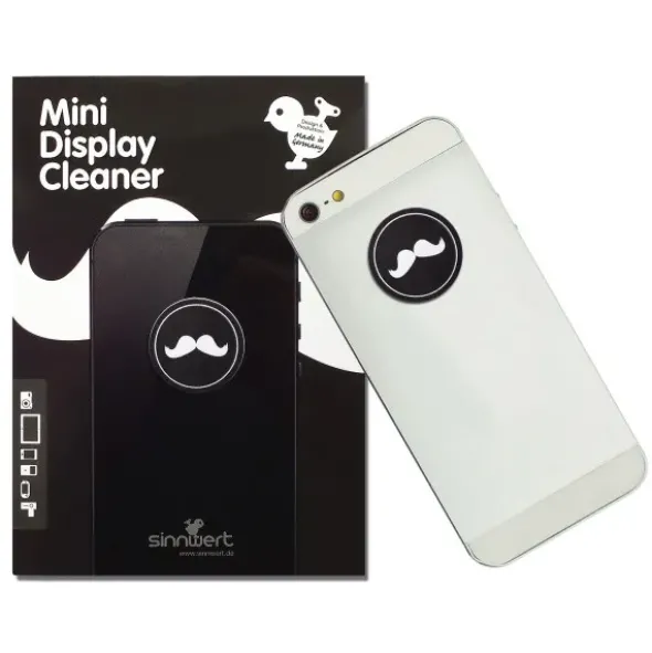 Reinigungspad mit Schnurrbart Motiv - Mini Display Cleaner Moustache
