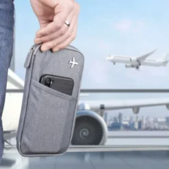 Reiseetui grau mit RFID Schutz – Organizer für Reisepass, Karten & Dokumente