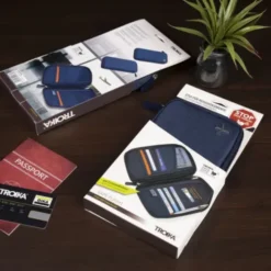 Reiseetui grau mit RFID Schutz – Organizer für Reisepass, Karten & Dokumente