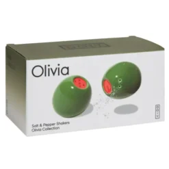 Salz- und Pfefferstreuer Set in Oliven-Optik aus Keramik