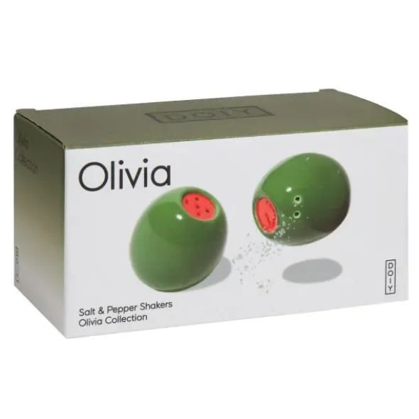 Salz- und Pfefferstreuer Set in Oliven-Optik aus Keramik