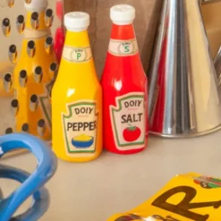 Salz- und Pfefferstreuer Set Keramik – Ketchup- & Mayo-Flasche