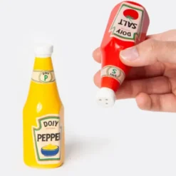 Salz- und Pfefferstreuer Set Keramik – Ketchup- & Mayo-Flasche