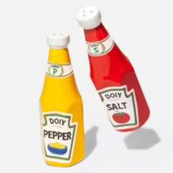 Salz- und Pfefferstreuer Set Keramik – Ketchup- & Mayo-Flasche