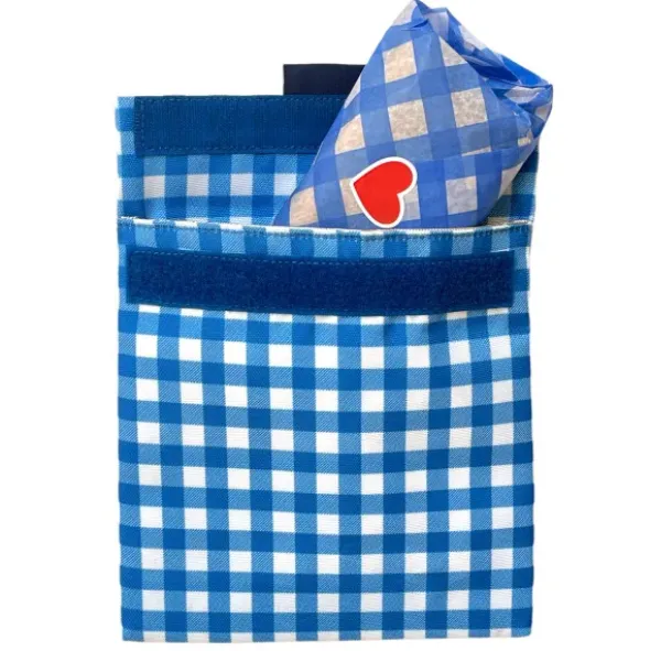 Sandwich Bag VICHY BLUE kariert - Lunchtüte mit Klettverschluss