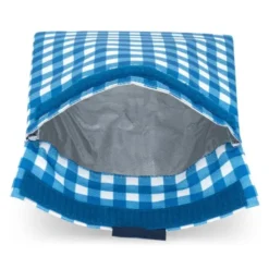 Sandwich Bag VICHY BLUE kariert - Lunchtüte mit Klettverschluss