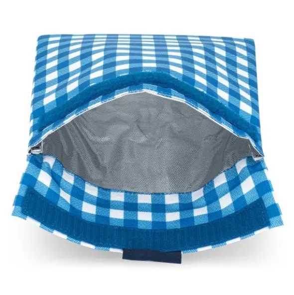 Sandwich Bag VICHY BLUE kariert - Lunchtüte mit Klettverschluss
