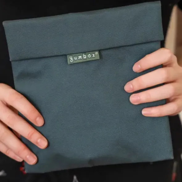 Sandwich Bag VICHY BLUE kariert - Lunchtüte mit Klettverschluss