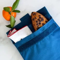 Sandwich Bag ZIG ZAG blau - Lunchtüte mit Klettverschluss