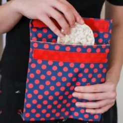 Sandwich Bag ZIG ZAG blau - Lunchtüte mit Klettverschluss