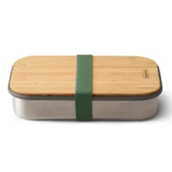 Sandwich Lunchbox Edelstahl mit Bambusdeckel, olive
