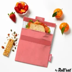 Sandwichtüte Snack´n´Go Nature rot - Lunch Bag wiederverwendbar