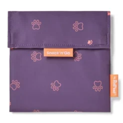 Sandwichtüte Snack´n´Go wiederverwendbar – lila Lunchbag & Brottasche mit Pfoten Motiv
