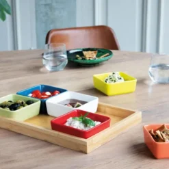 Schalenset SNACK & DIP mit Bambustablett