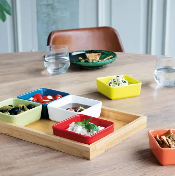 Schalenset SNACK & DIP mit Bambustablett