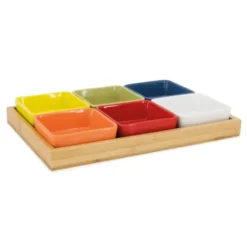 Schalenset SNACK & DIP mit Bambustablett