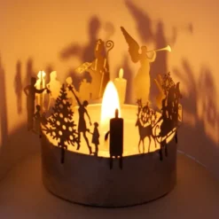 Schattenspiel Adventskranz, Stecksilhouette für Teelicht